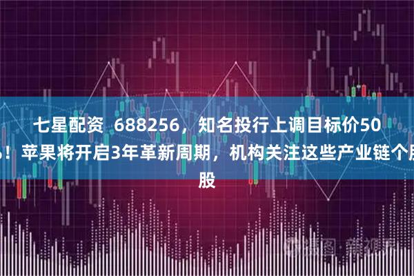 七星配资  688256，知名投行上调目标价50%！苹果将开启3年革新周期，机构关注这些产业链个股